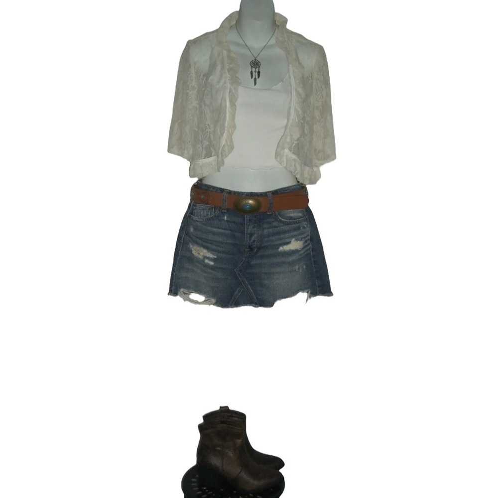 Glamour Lace Duster Flower Rose Cream Cami Daisy Jones Style Boho Festival Beach
